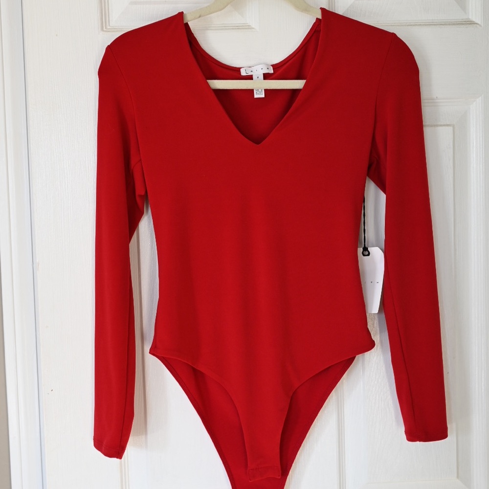 Leith red body suit
